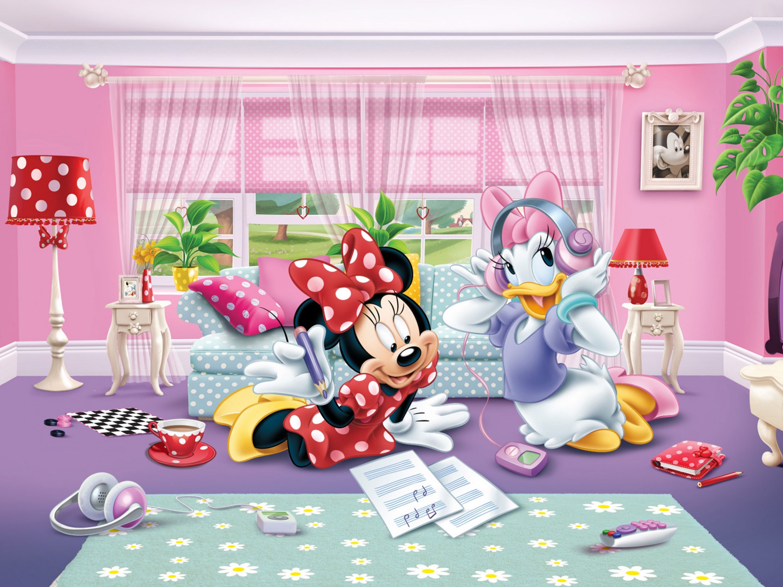 Minnie Mouse And Daisy Duck Background - HD Wallpaper 