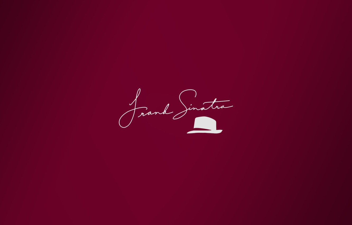 Photo Wallpaper Minimalism, Hat, Hat, Autograph, Frank - Frank Sinatra - HD Wallpaper 