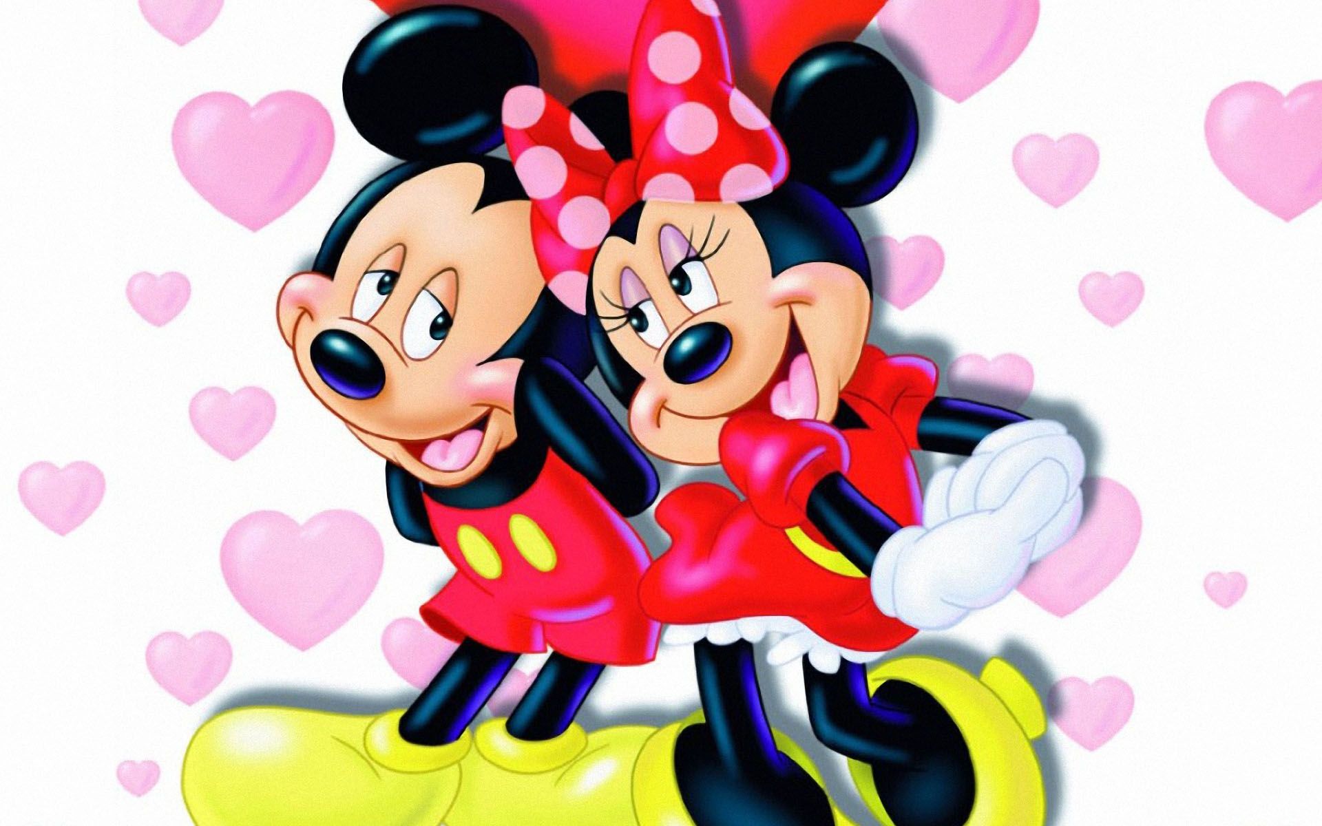Free Mickey Mouse And Minnie Mouse Love, Download Free - Mickey And Minnie Mouse Love - HD Wallpaper 