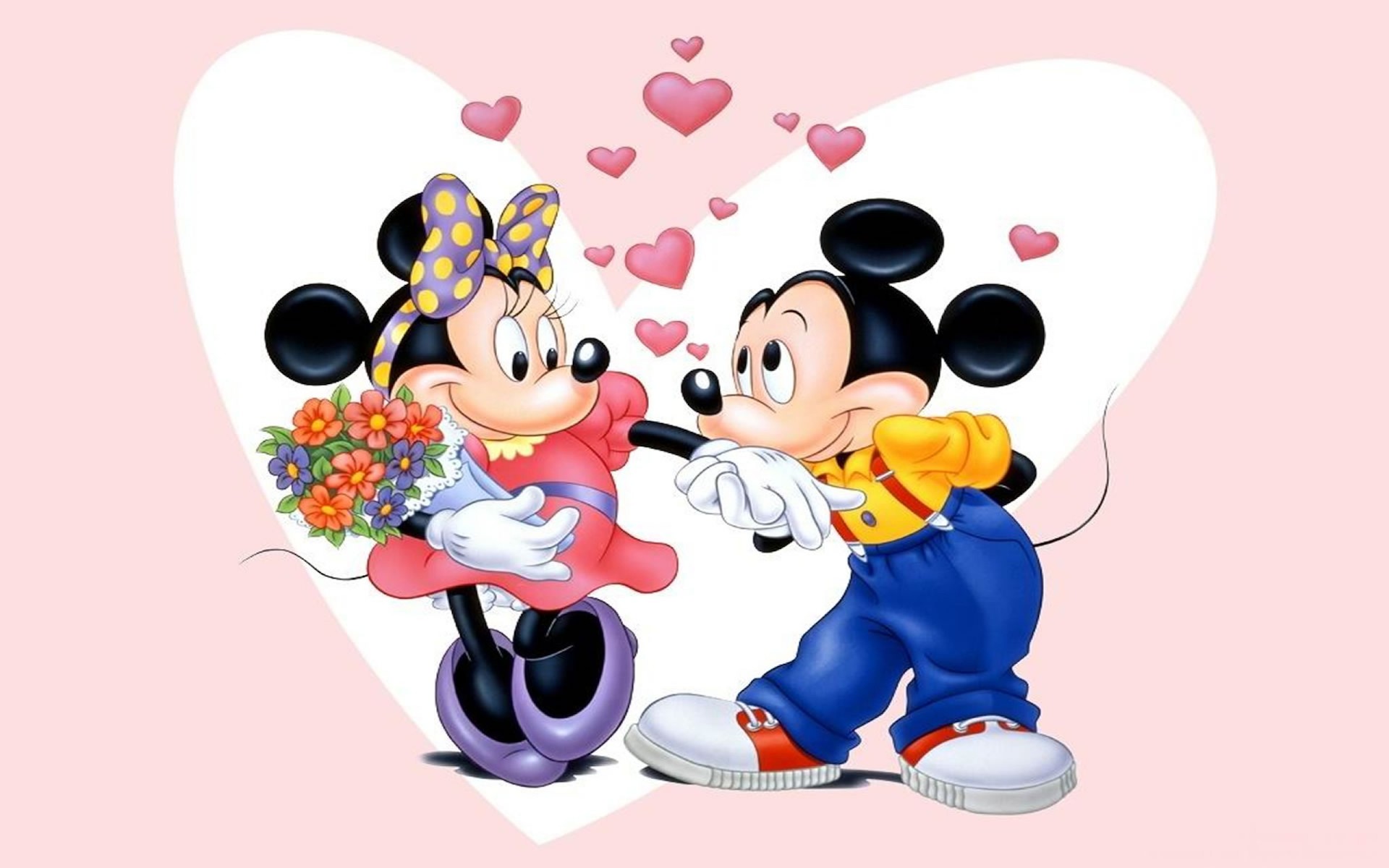 Disney Mickey Mouse And Minnie Mouse Love Hd W - Mickey Mouse And Minnie Mouse Love - HD Wallpaper 