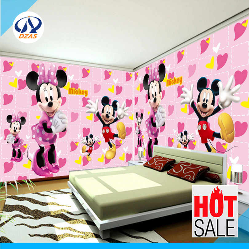 Cute Mickey Mouse Wall Stickers Warm Children Room - 3d Ceiling Design - HD Wallpaper 