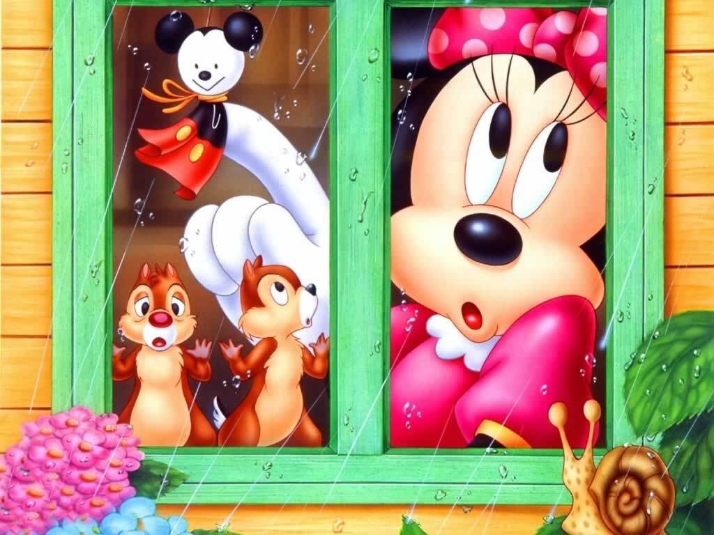 Minnie Mouse Wallpaper - Minnie Mouse Chip And Dale - HD Wallpaper 