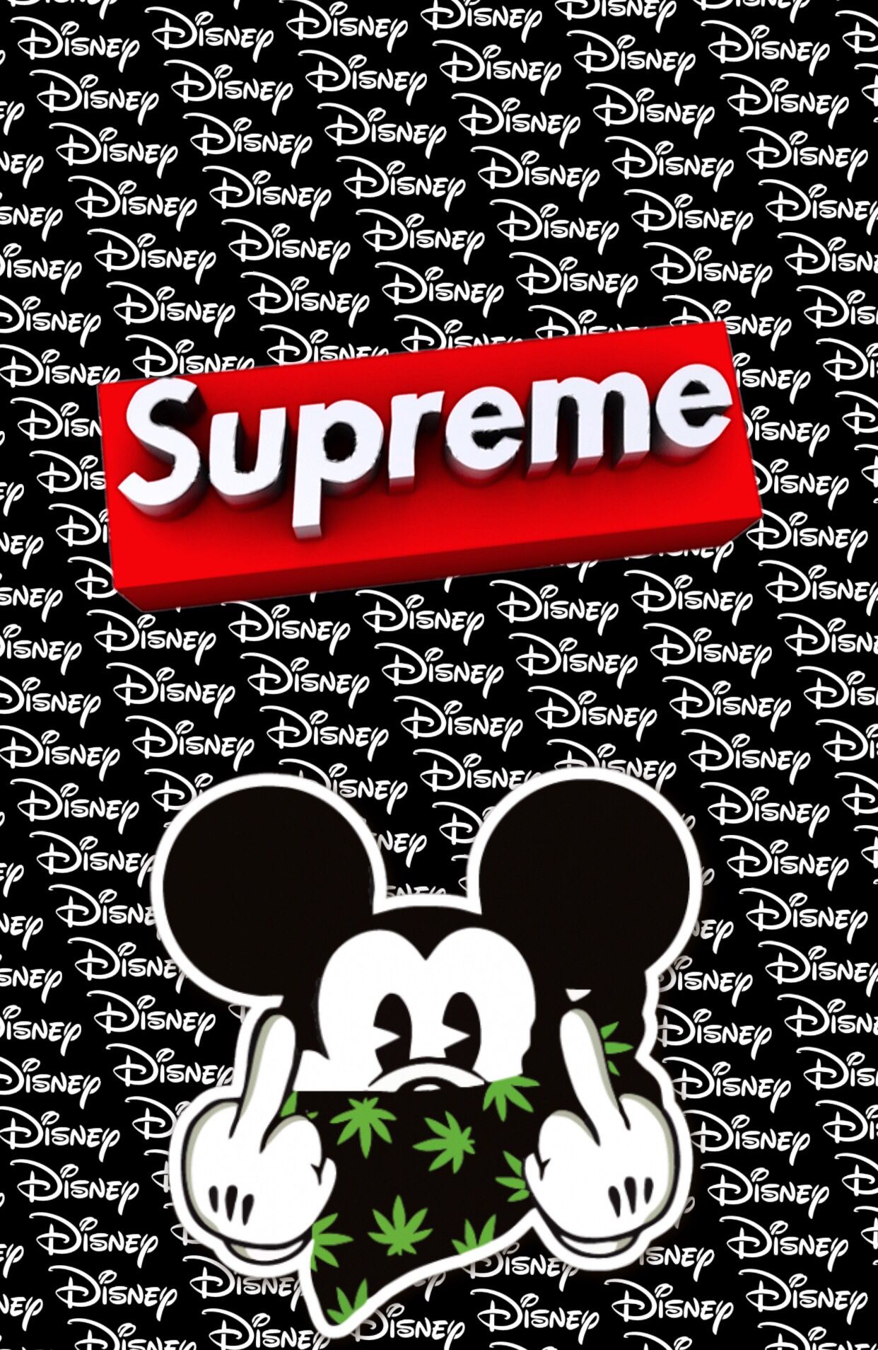 Iphone Wallpaper Supreme Mickey Mouse - HD Wallpaper 