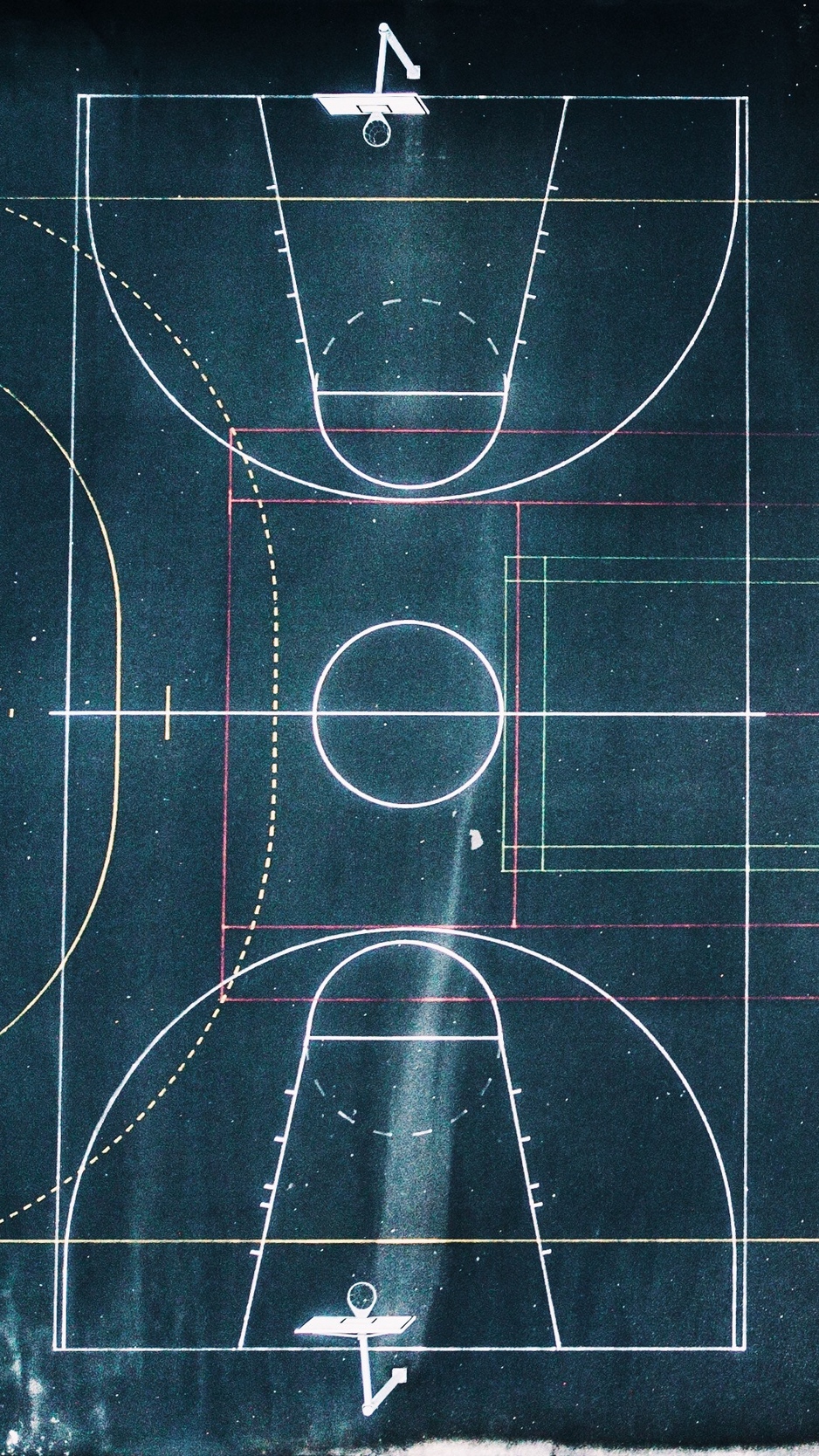 Wallpaper Basketball Court, Marking, Geometry - HD Wallpaper 