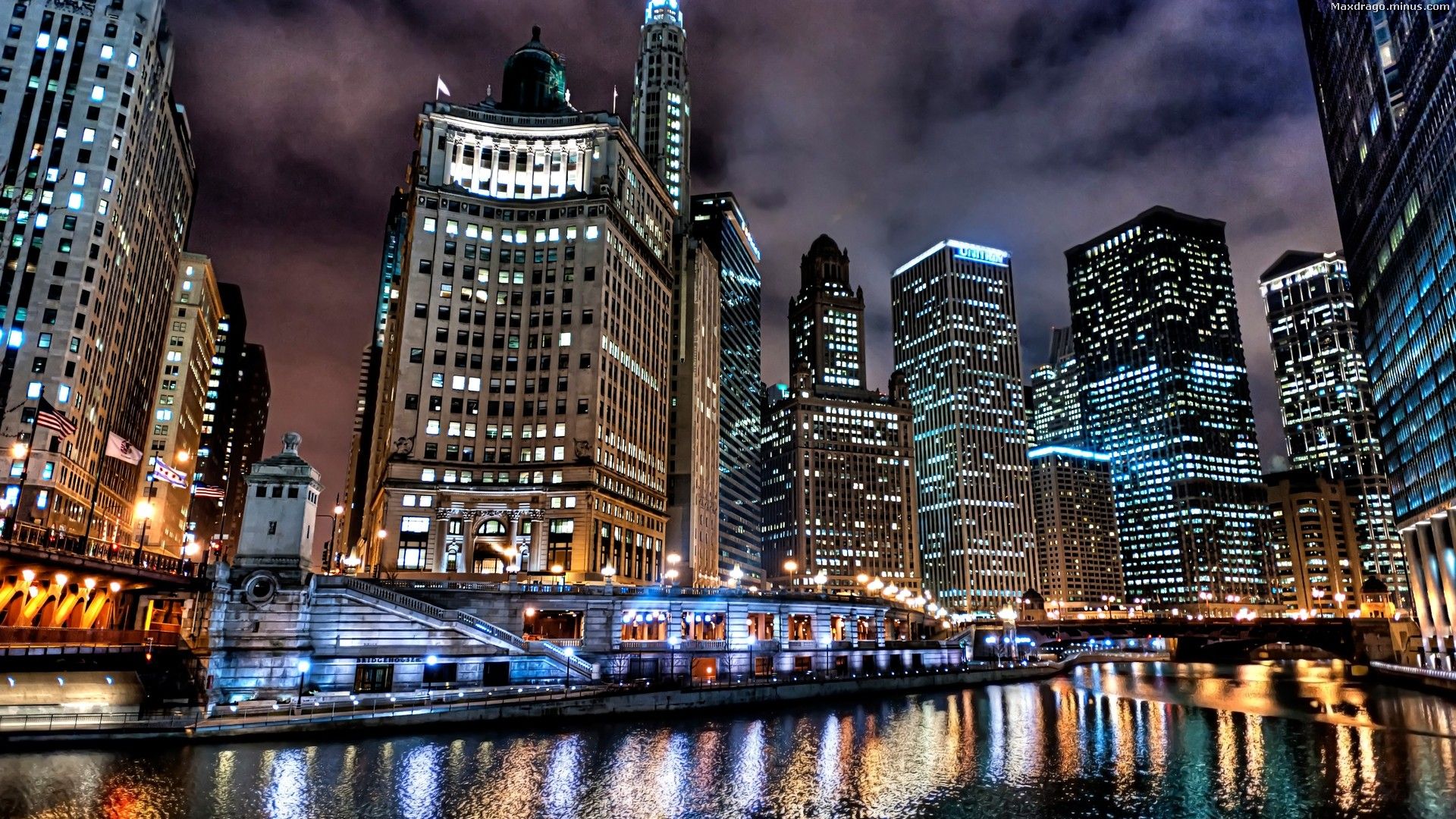 Chicago Night - HD Wallpaper 