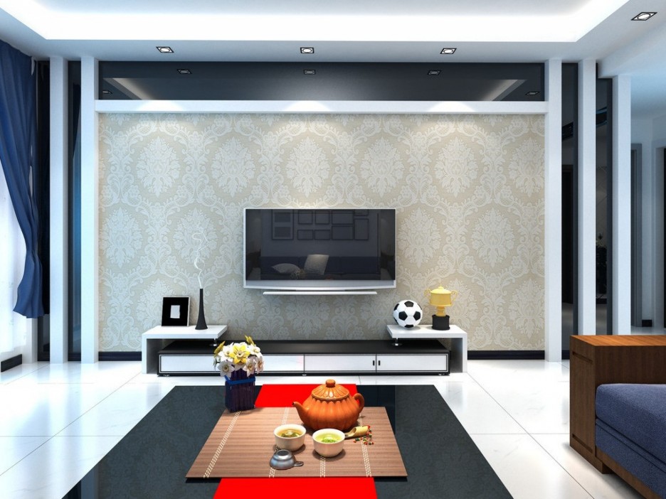 Tv Lounge Wall Design - HD Wallpaper 