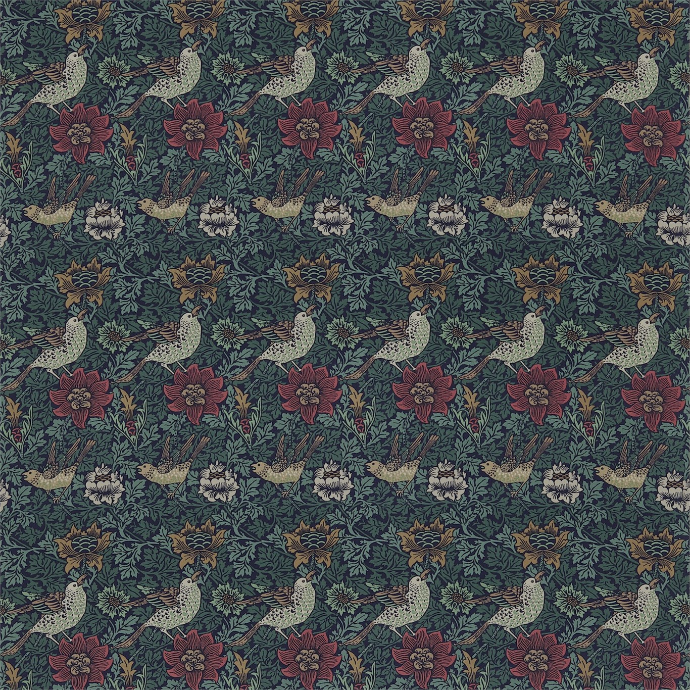 Bird & Anemone, A Fabric By Morris & Co - William Morris Bird And Anemone - HD Wallpaper 