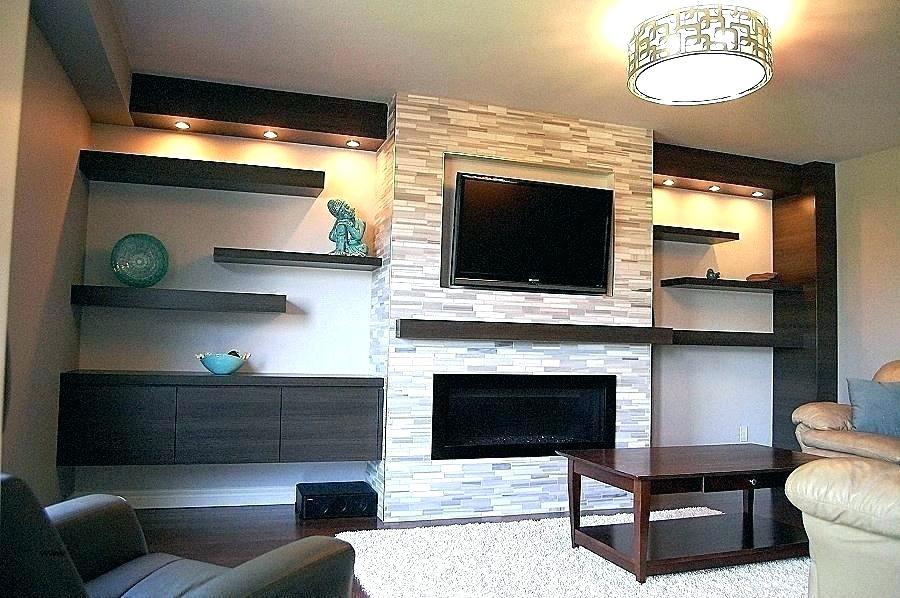 Tv On Living Room Wall Unit In Dining Room Modern Wall - Tv Fireplace Brick Wall - HD Wallpaper 