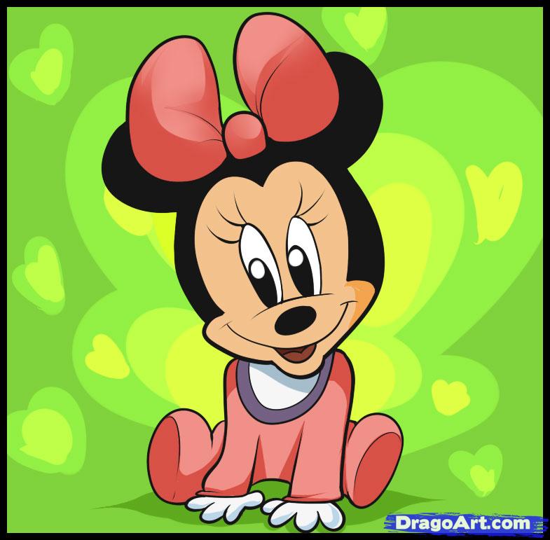 How To Draw Baby Minnie Mouse, Step By Step, Disney - Baby Minnie Mouse