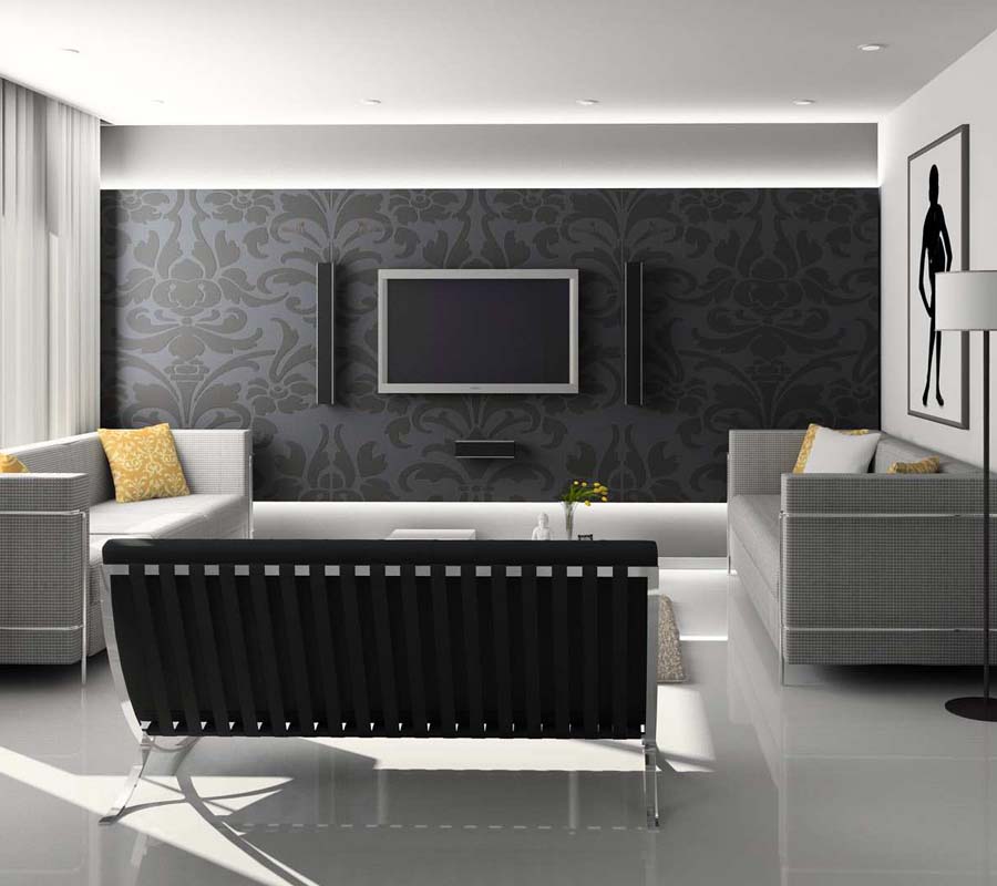 Enjoy Lovely Wall Décor For Home Including Tv Room - Living Room Contemporary Ceiling Fans - HD Wallpaper 