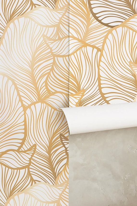 Gold Leaf Wallpaper : Bright Faux Gold Leaf Wallpaper By Julian Scott