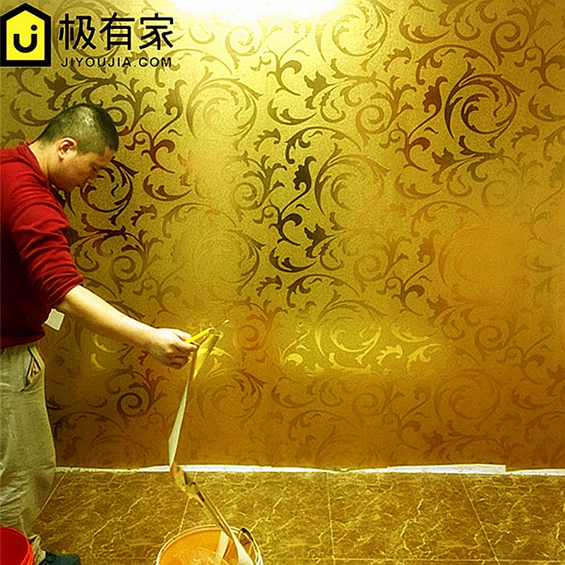 Gold Foil Wallpaper Golden Yellow Gold European Silver - Gold Foil Wallpaper In Bedroom - HD Wallpaper 