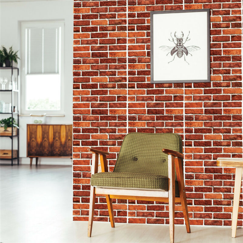 3d Brick Pattern Wallpaper Background Tv Wall Sticker - Brick Wall - HD Wallpaper 