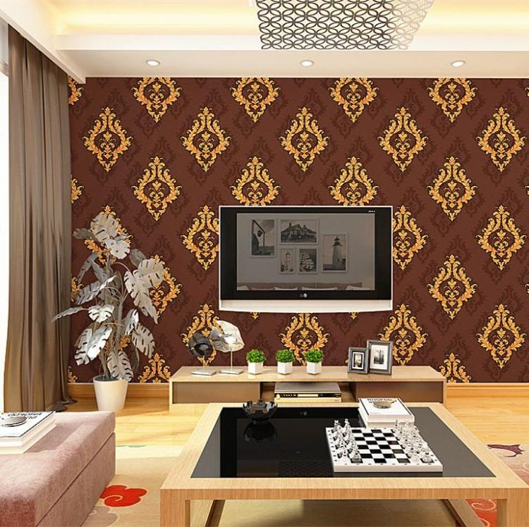 Billion Home Wallpaper Retro European Style Three Dimensional - Tv Background Wall Colour - HD Wallpaper 