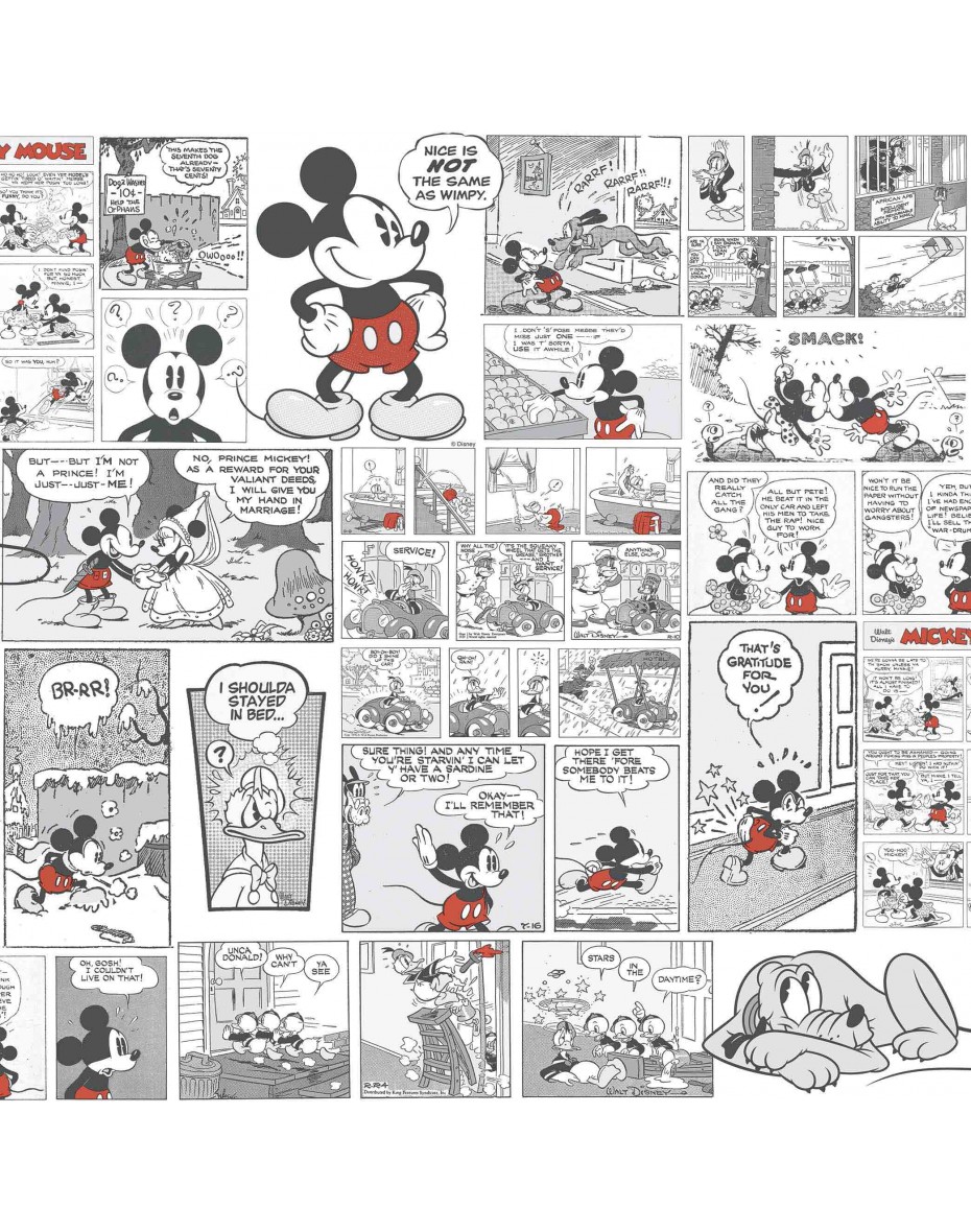 Wallpaper 30113 Mickey Classic Rasch Textil Comics - Comic Mickey Mouse - HD Wallpaper 