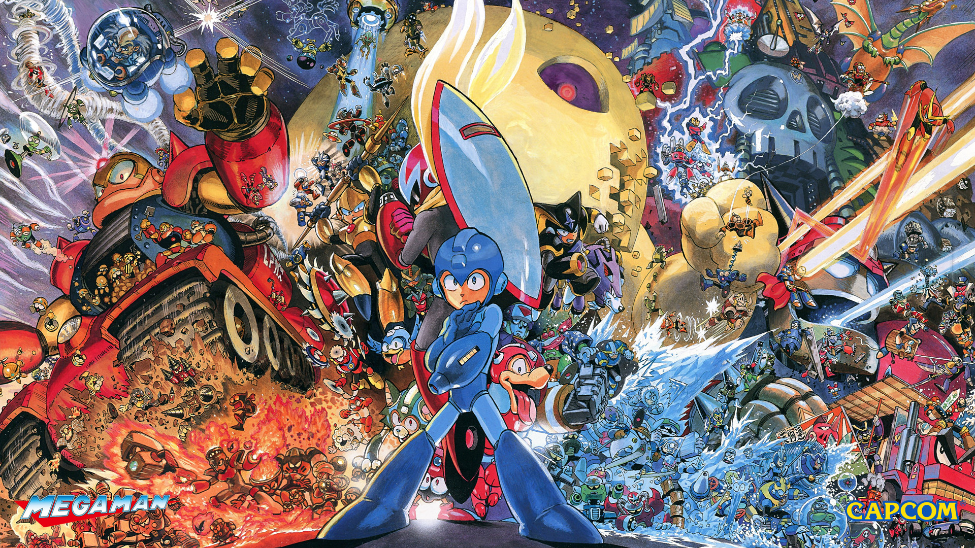 1920x1080, Mm Heroes Of Capcom Wallpaper 
 Data Id - Mega Man Yusuke Murata - HD Wallpaper 