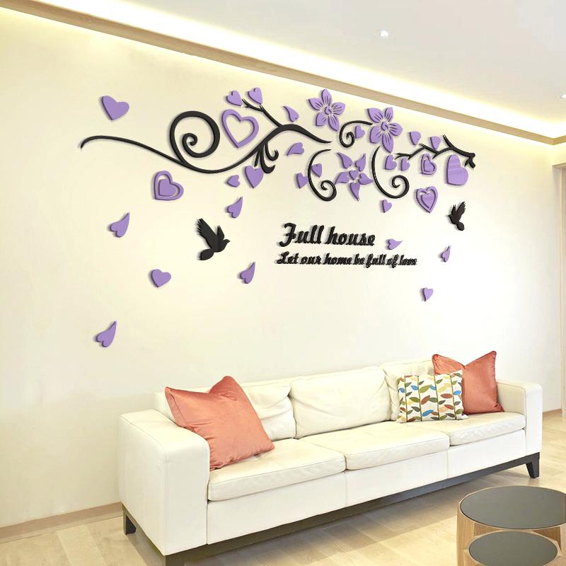 Bird Mirror Wall Decals Bird Love Flower Vine Wall - HD Wallpaper 