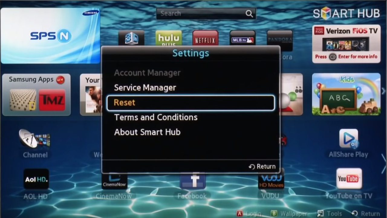 Resetear tv samsung con el mando