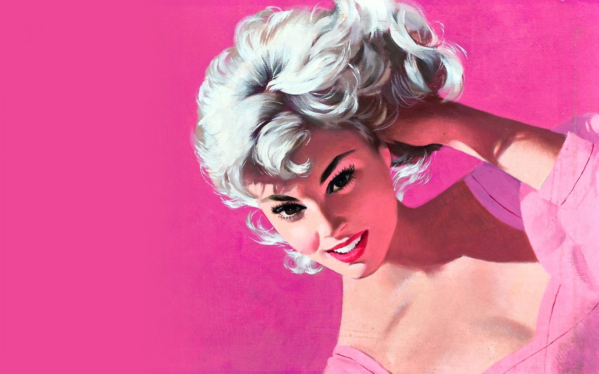 Pin Up Pink Women - HD Wallpaper 