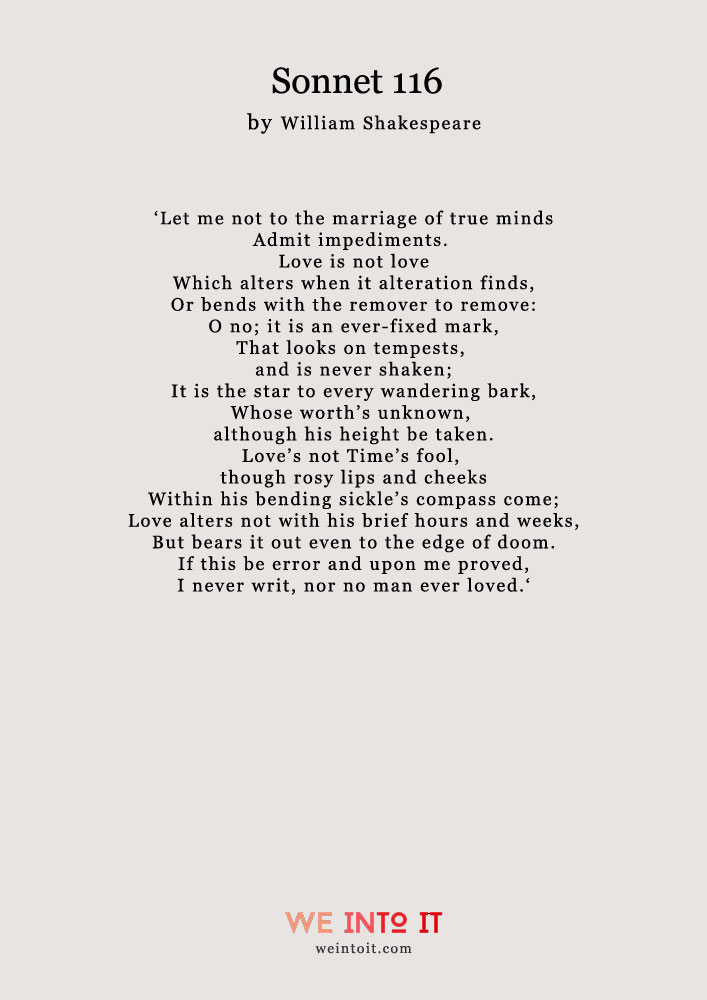 Sonnet 116 By William Shakespeare Wedding Readings - Wedding Readings - HD Wallpaper 
