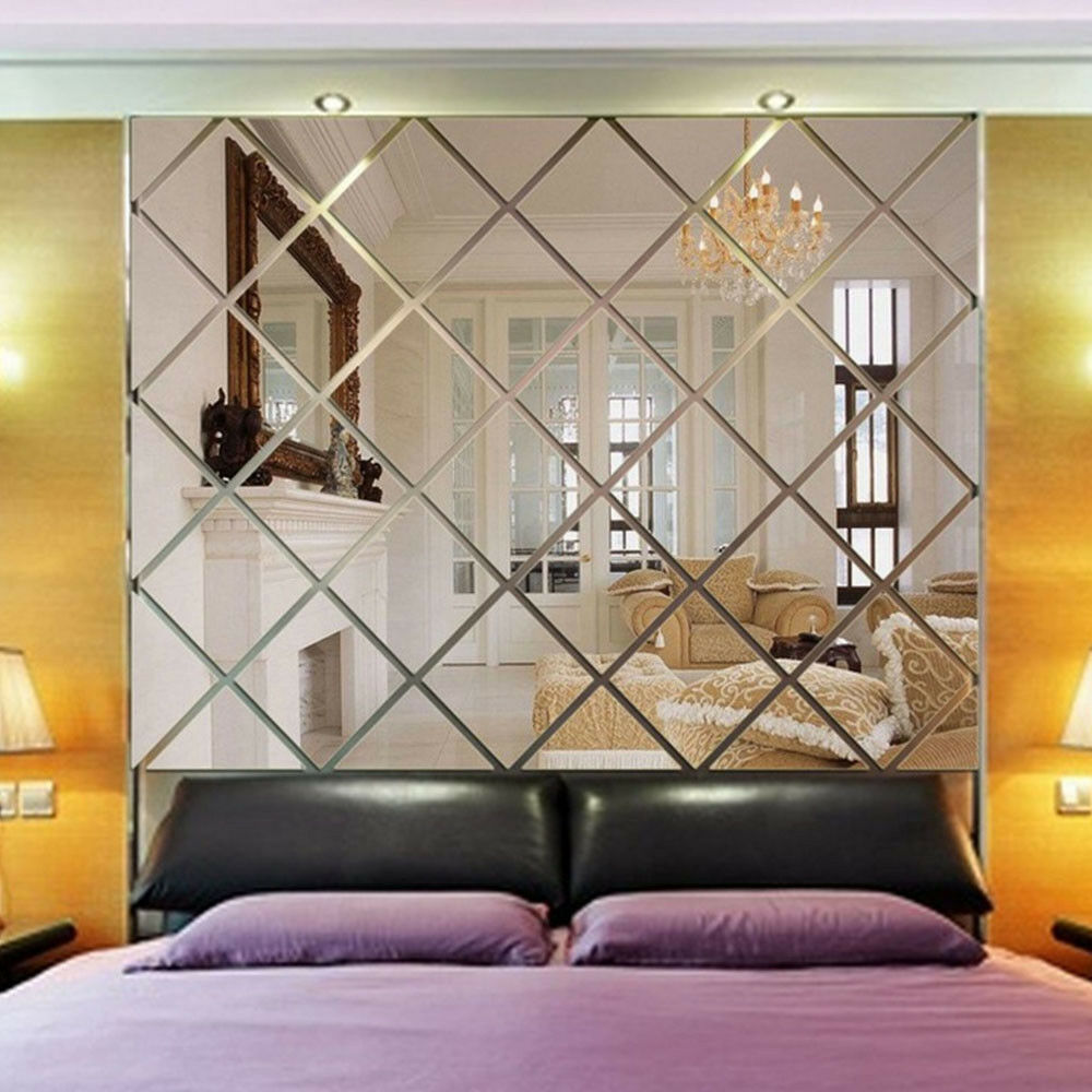 Diamond Shape Mirror Wall - HD Wallpaper 