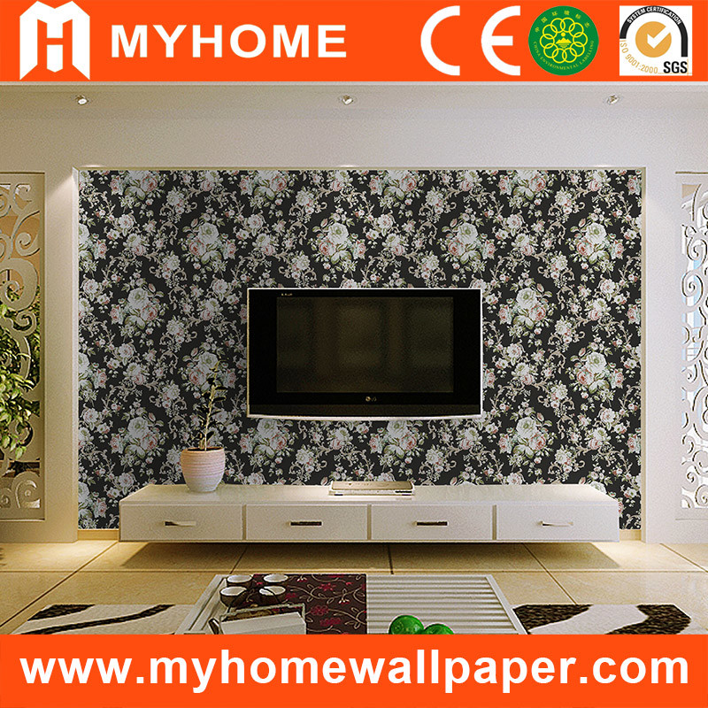 Beautiful Flower Tv Background Living Room Pvc Wallpaper - Tv Background - HD Wallpaper 