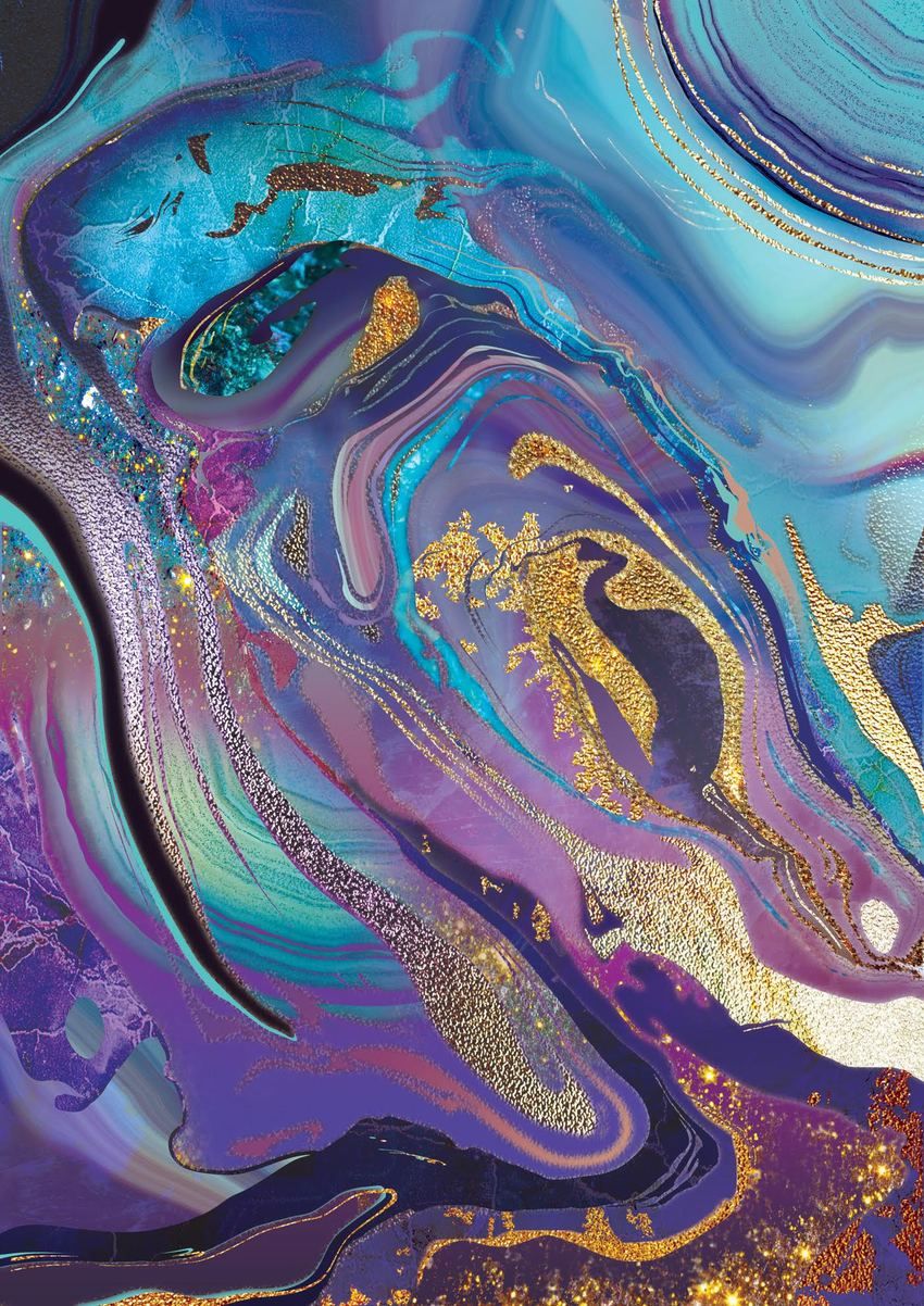 Purple And Gold Marble - HD Wallpaper 