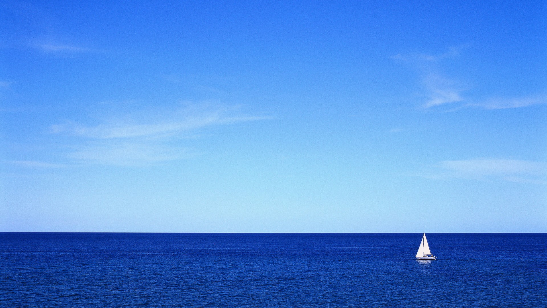 Blue Ocean Wallpaper - Sea Is So Big And My Boat - HD Wallpaper 