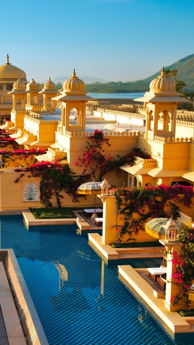 India, Beach, Design, Habitat, Hotel, Landscape, Pool, - Oberoi Udaivilas - HD Wallpaper 