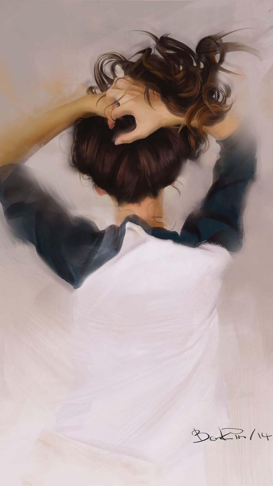 Wallpaper Girl, Hair, Hands, Art - Background Iphone For Girls - HD Wallpaper 