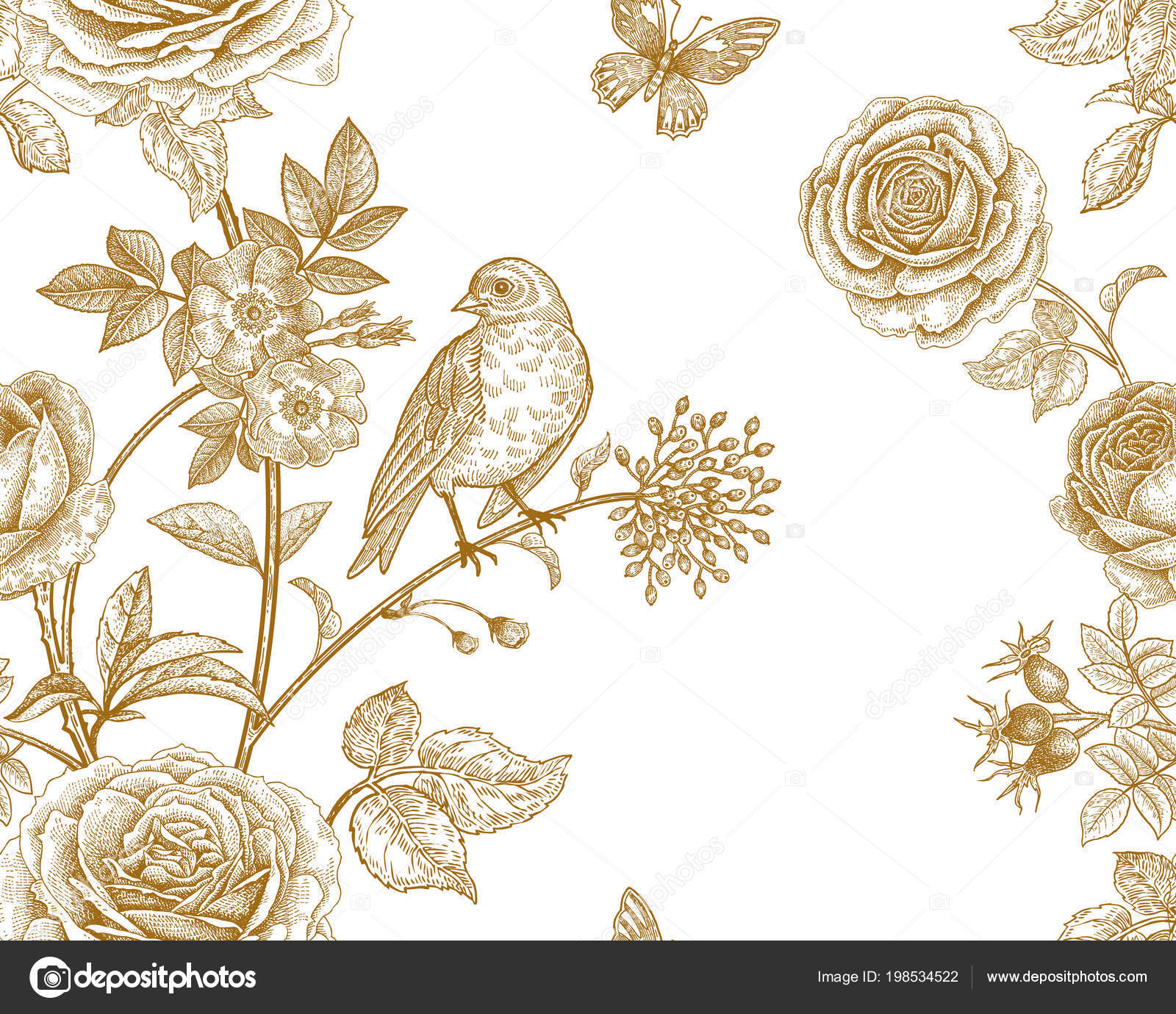 Birds In A Garden Drawing - HD Wallpaper 