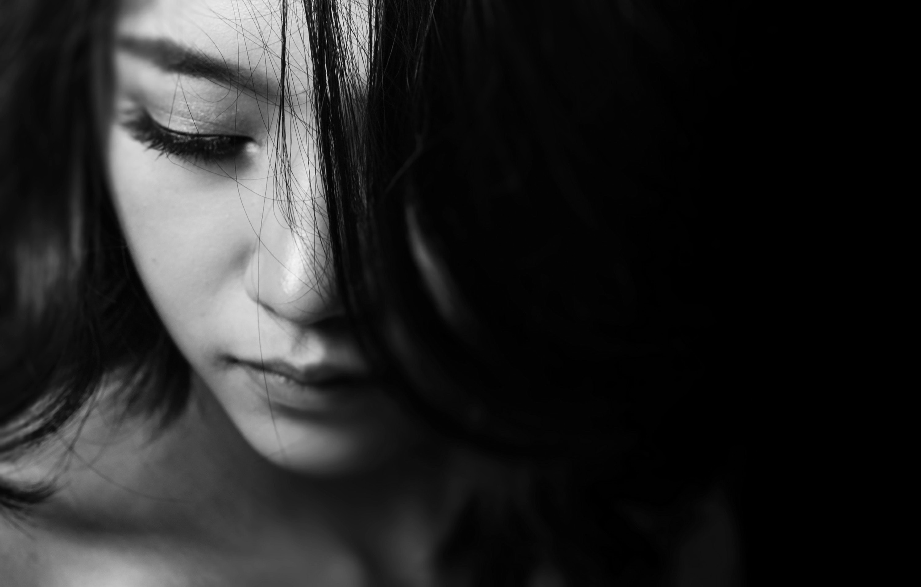 2999x1910, Black And White Images That Can Also Be - Sad Girl Photo Download - HD Wallpaper 