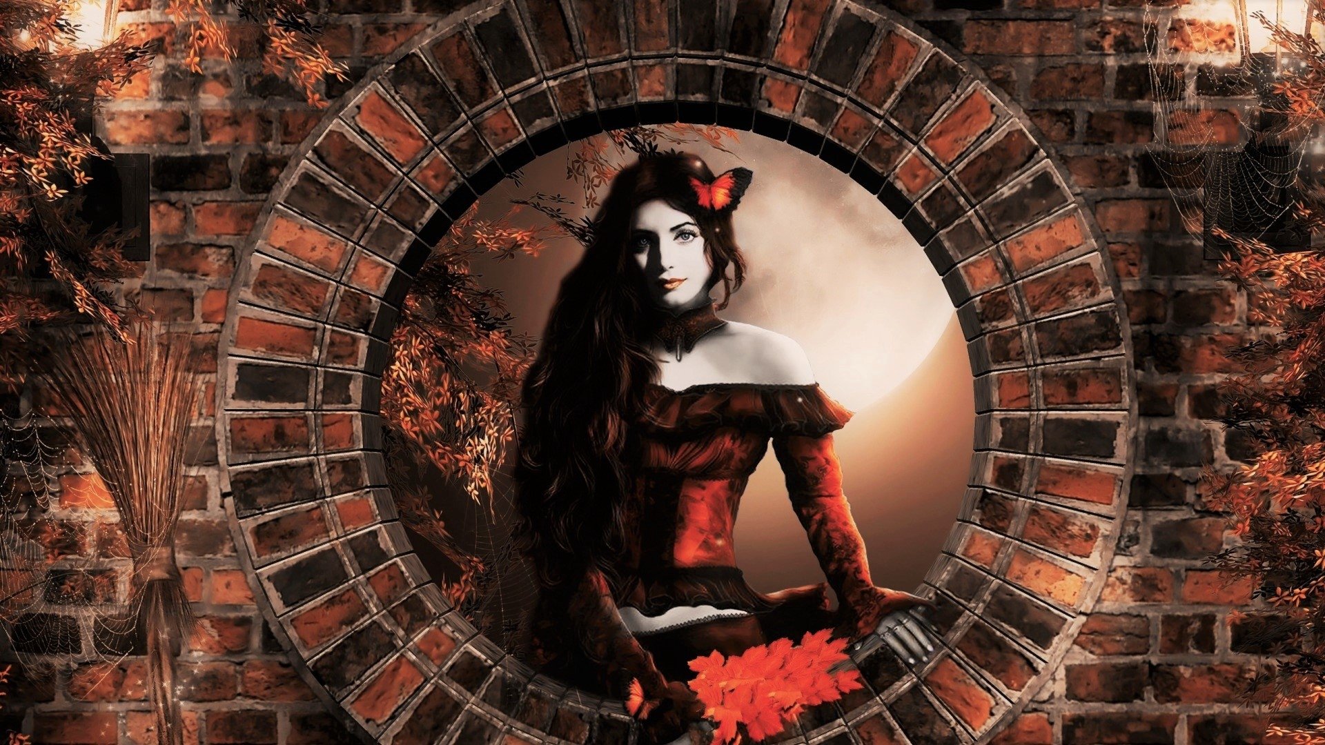 Autumn Gothic Woman - HD Wallpaper 