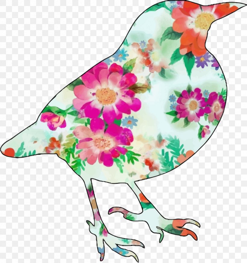 Bird Flower Art Wallpaper, Png, 938x1000px, Bird, Art, - Clip Art - HD Wallpaper 