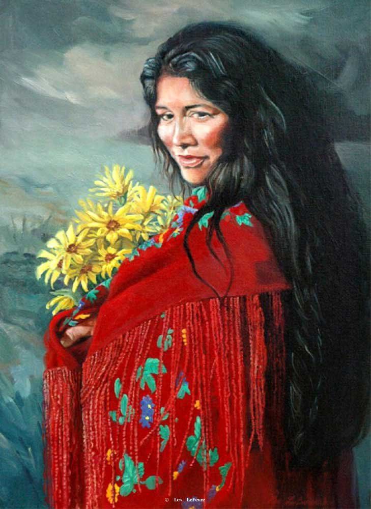 Painting American Indian Woman - HD Wallpaper 