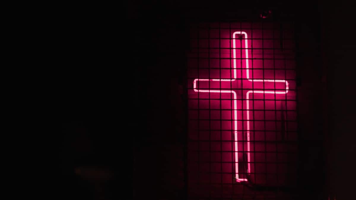 Christian Wallpapers - Cross Background Neon - HD Wallpaper 