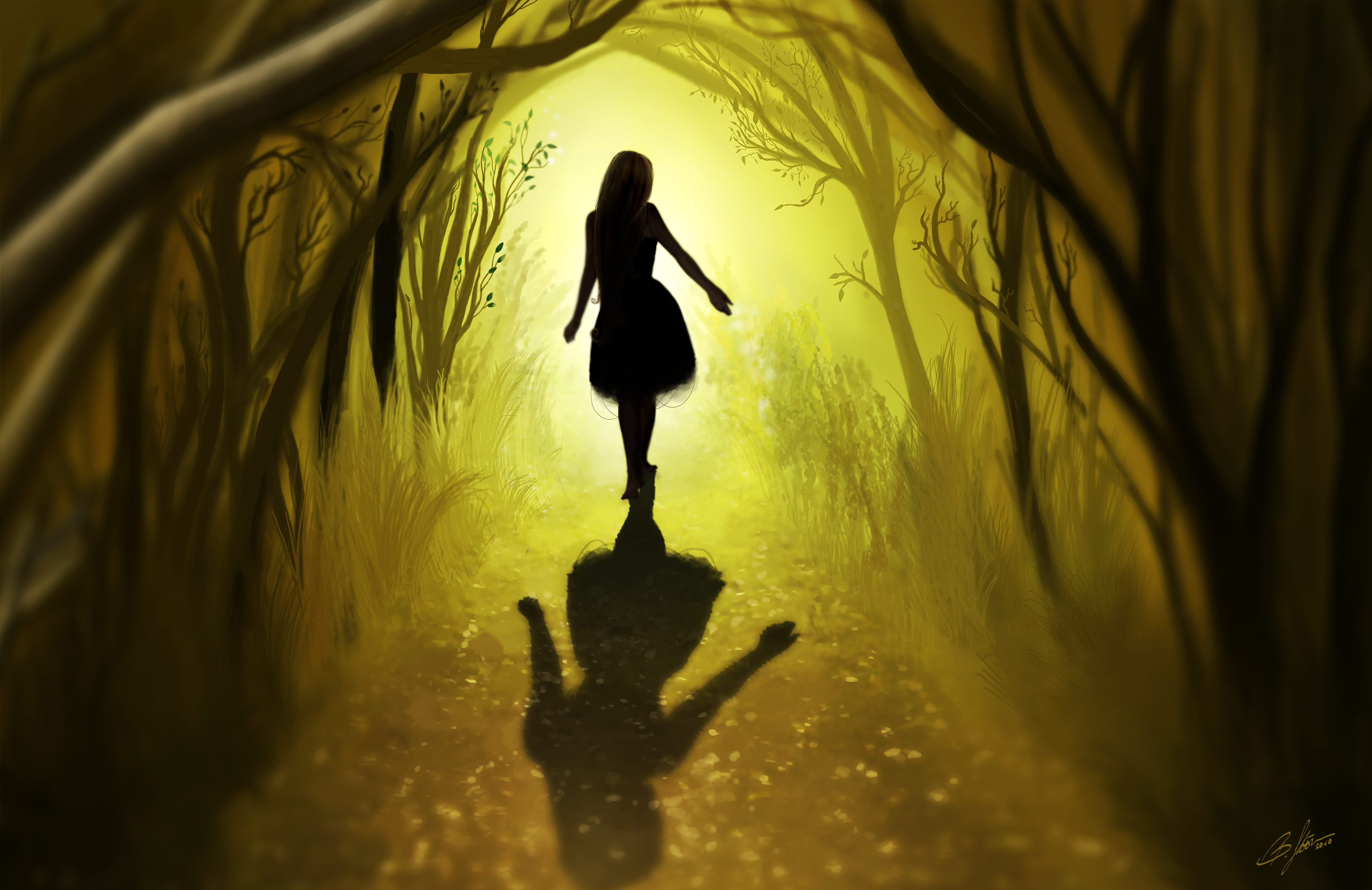 Girl Shadow Images Hd - HD Wallpaper 