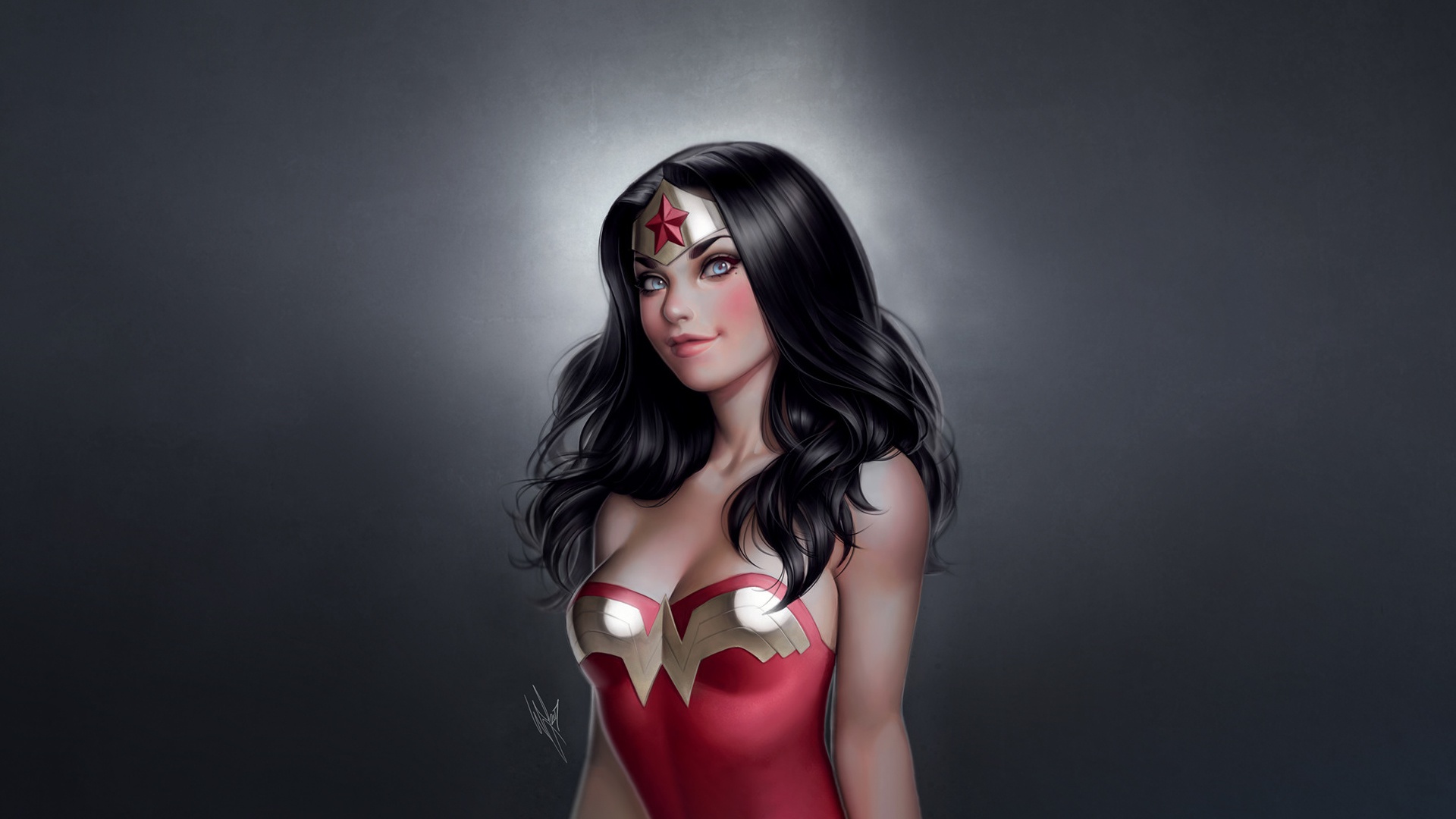 Comics Wonder Woman Girl Dc Comics Black Hair Blue - Warren Louw Wonder Woman - HD Wallpaper 