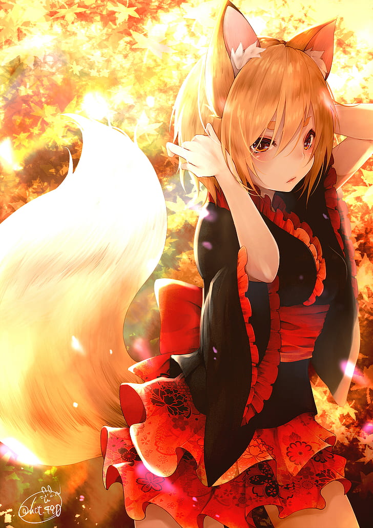 Anime, Anime Girls, Animal Ears, Blonde, Tail, Fox - Savage Anime Wolf Girl - HD Wallpaper 