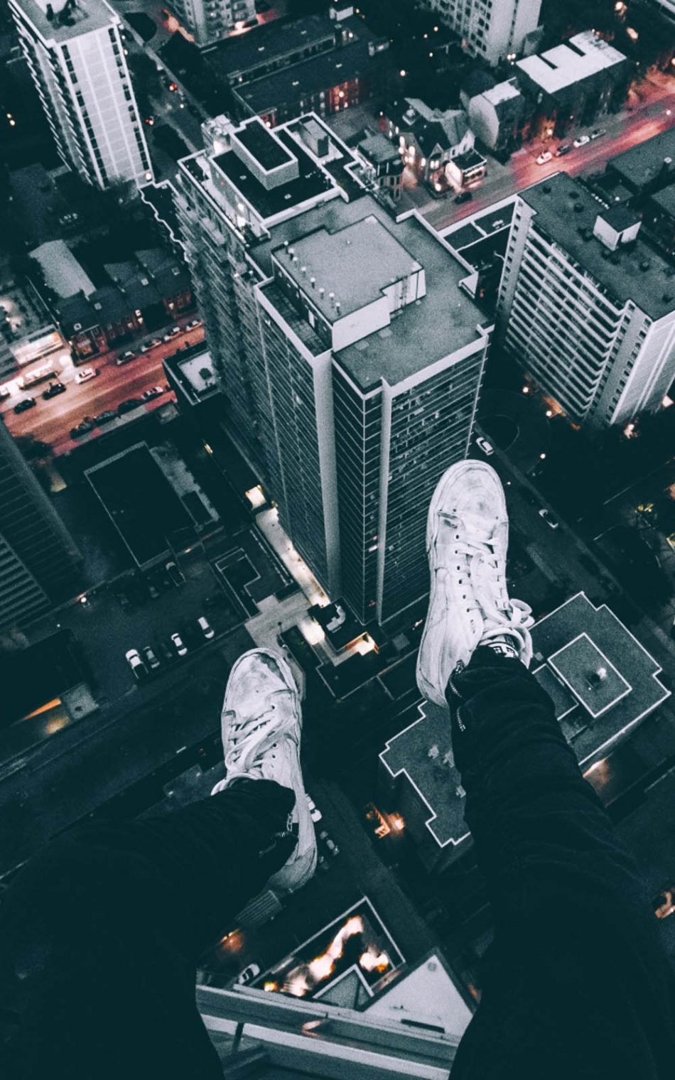 Skyscrapers Roof White Shoes Hd Mobile Wallpaper - Shoes Wallpaper Iphone - HD Wallpaper 