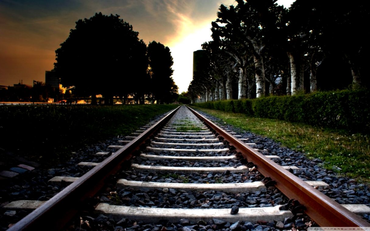 Railway Trak Rail Road Wallpaper Png Transparent Best - Railway Tracks Hd - HD Wallpaper 