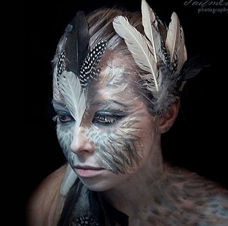 Feathers Body Face Hair Art, Trendy N Color Hair, Black, - Cg Feather - HD Wallpaper 