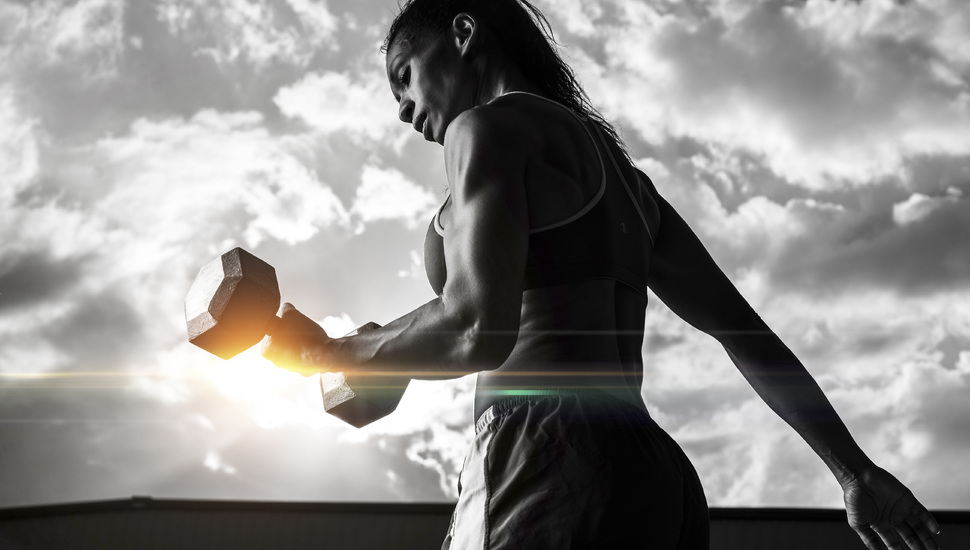 Fitness, Women, Weights, Sun Desktop Background - Fitness Women - HD Wallpaper 
