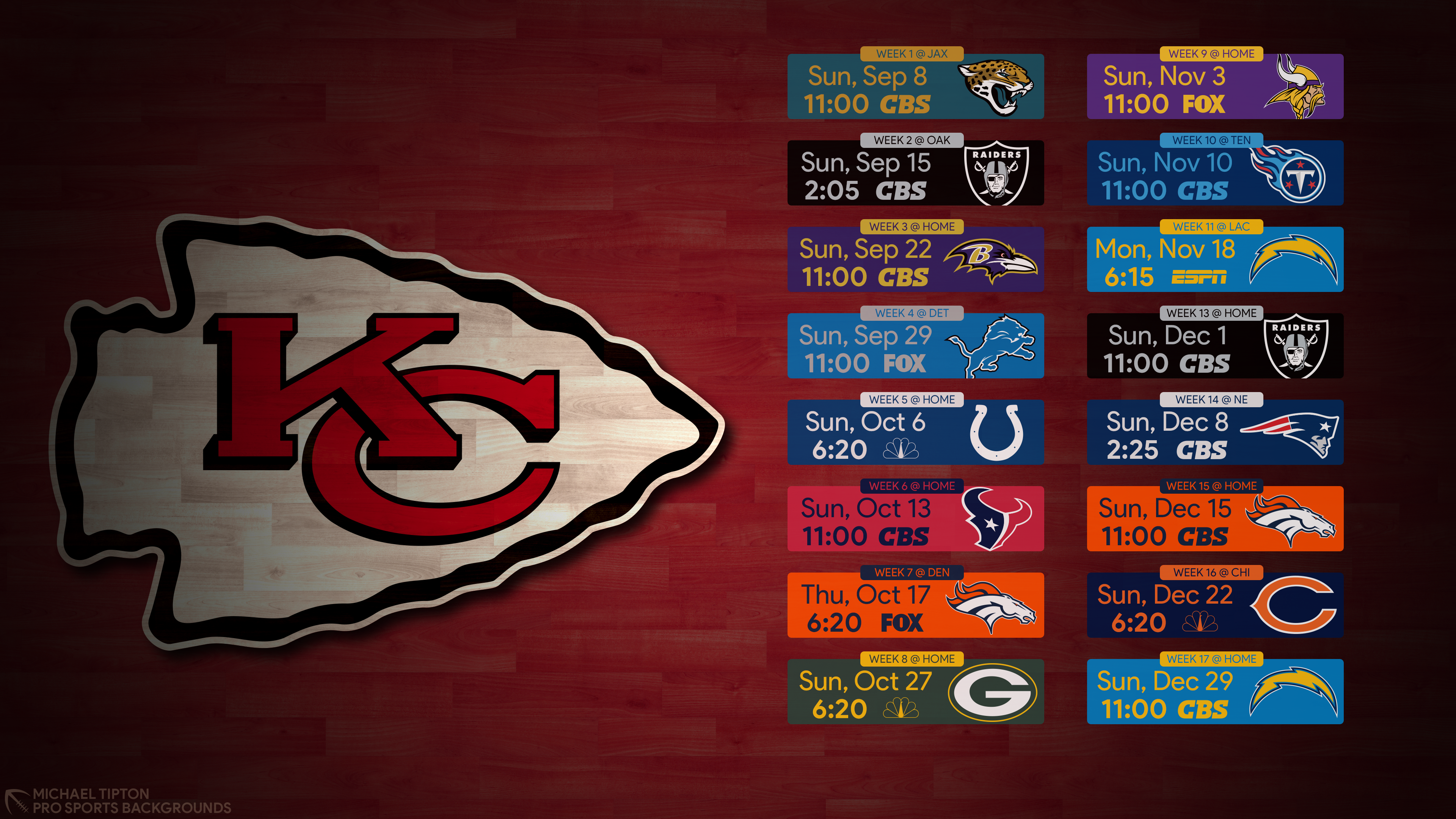 Kansas City Chiefs Schedule 2019 - HD Wallpaper 