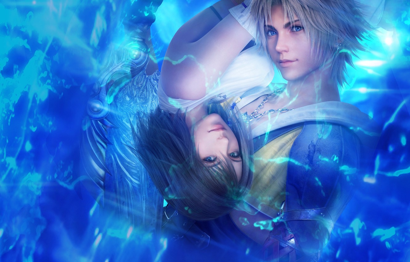 Photo Wallpaper Yuna, Final Fantasy X, Tidus, Final - Final Fantasy X Hd Art - HD Wallpaper 