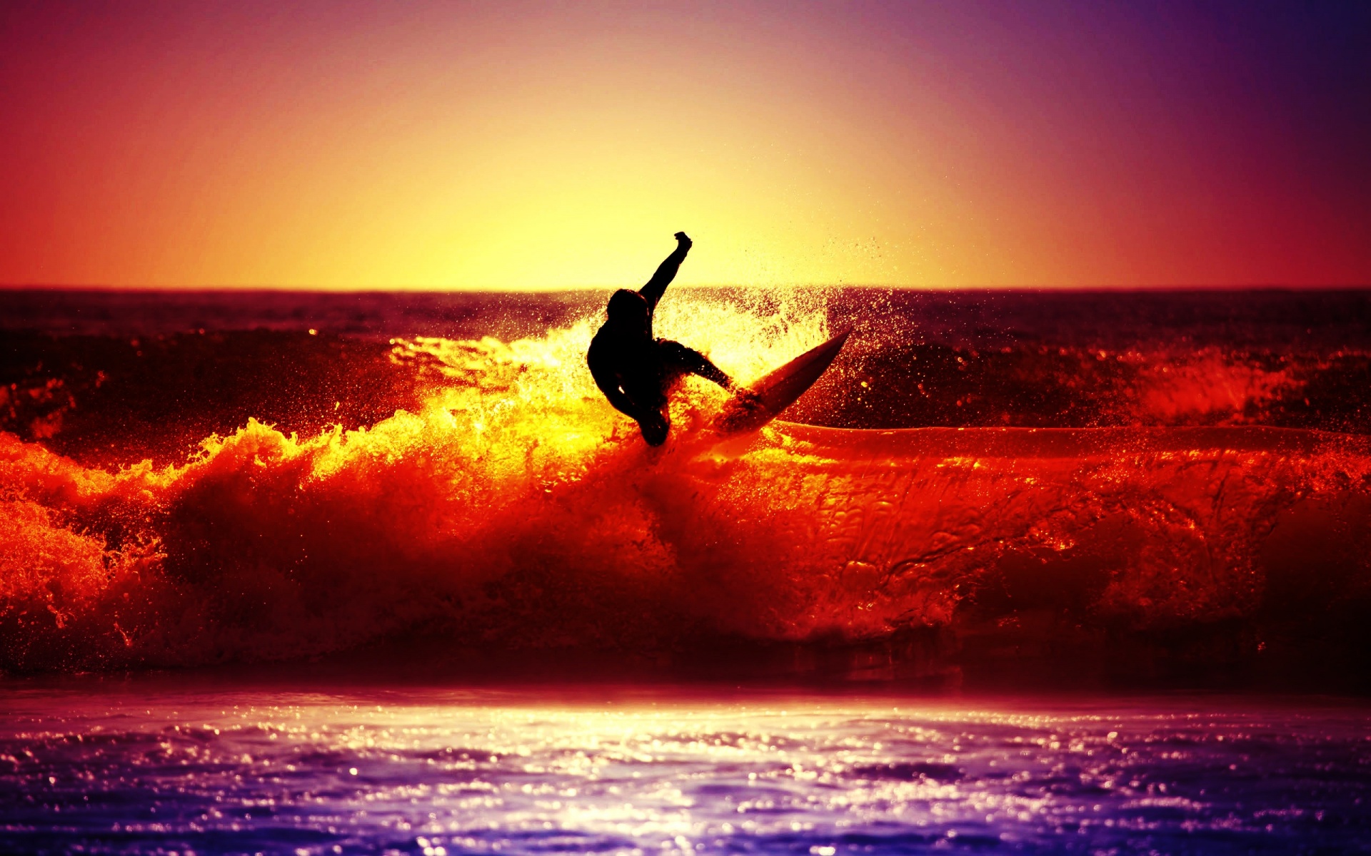 Colourful Surfing Wallpaper - Surfer Background - HD Wallpaper 