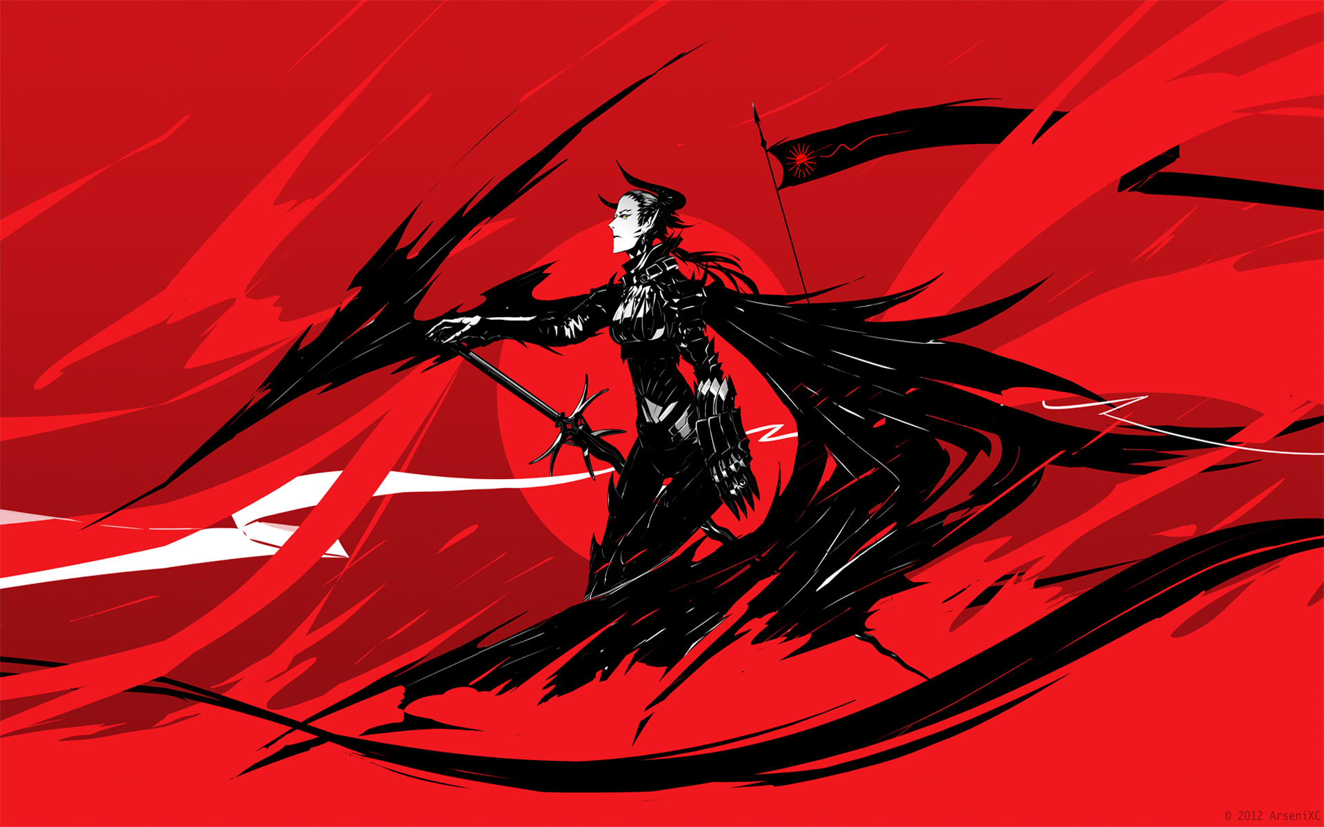 Black And Red Girl - HD Wallpaper 