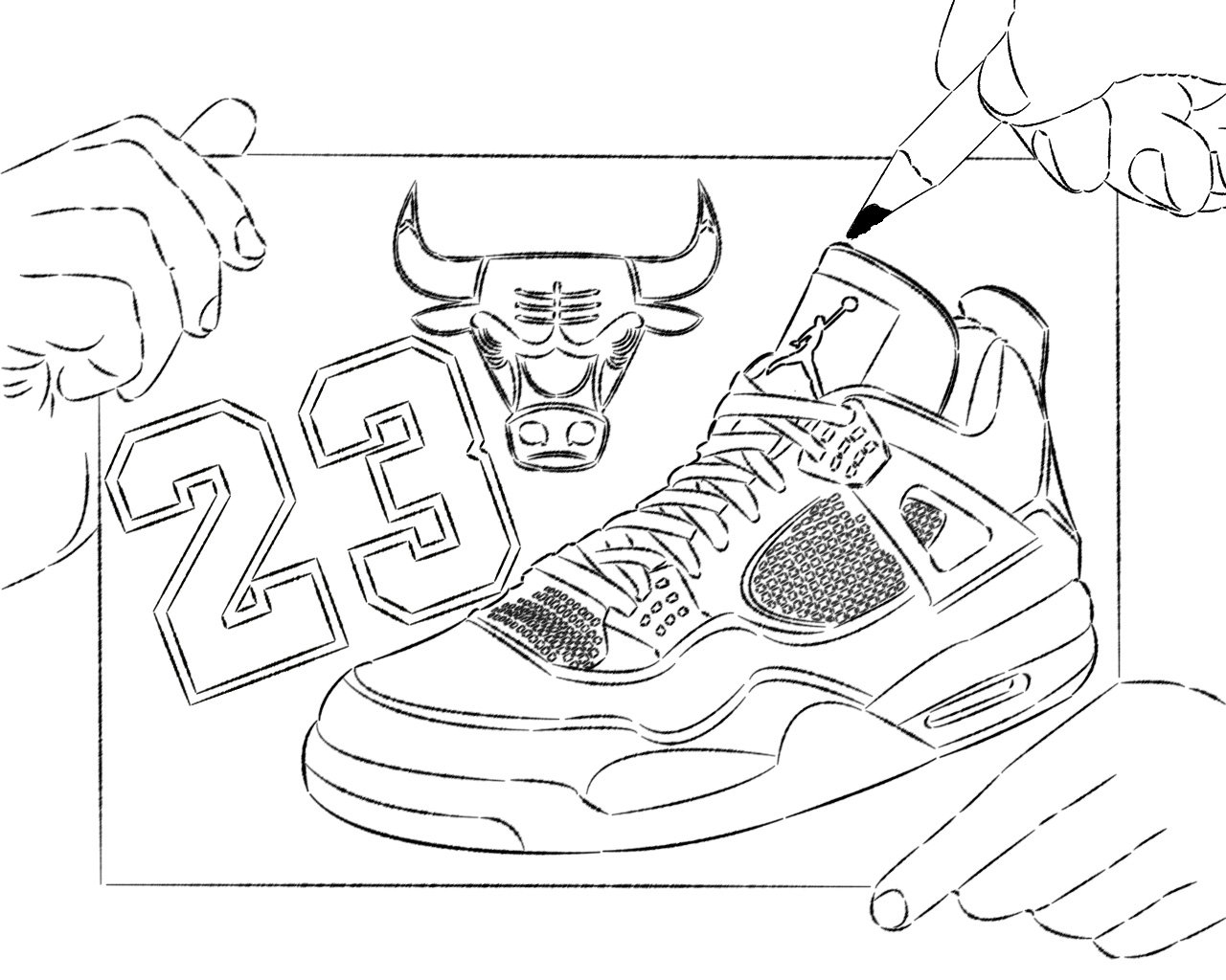 Jordan Shoe Coloring Pages Jordan Shoes Color Sheets 1280x1024 