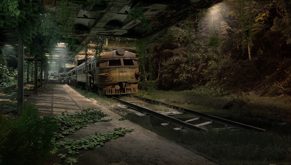 Train, Road, Metro, Apocalypse Desktop Background - Abandoned Train - HD Wallpaper 