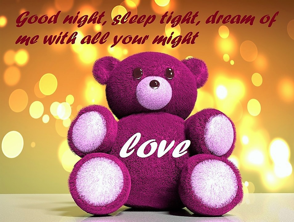 Love Good Night Teddy - HD Wallpaper 